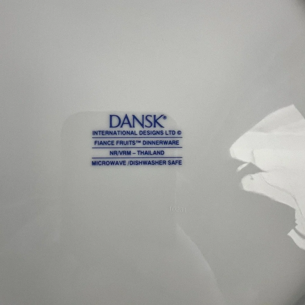 Dansk Fiance Fruits Dinner Plate 11 Inch Replacement Porcelain Fruit Vine Blue